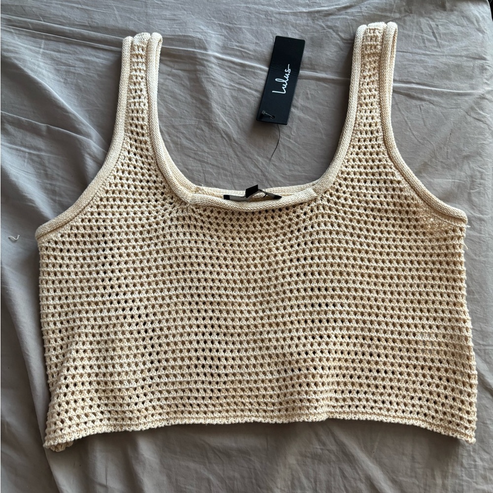 Lulu's Cream Crochet Crop Top